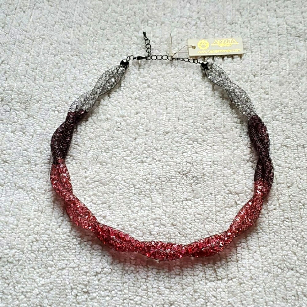 NWT Amrita Singh Mesh and Crystal Necklace